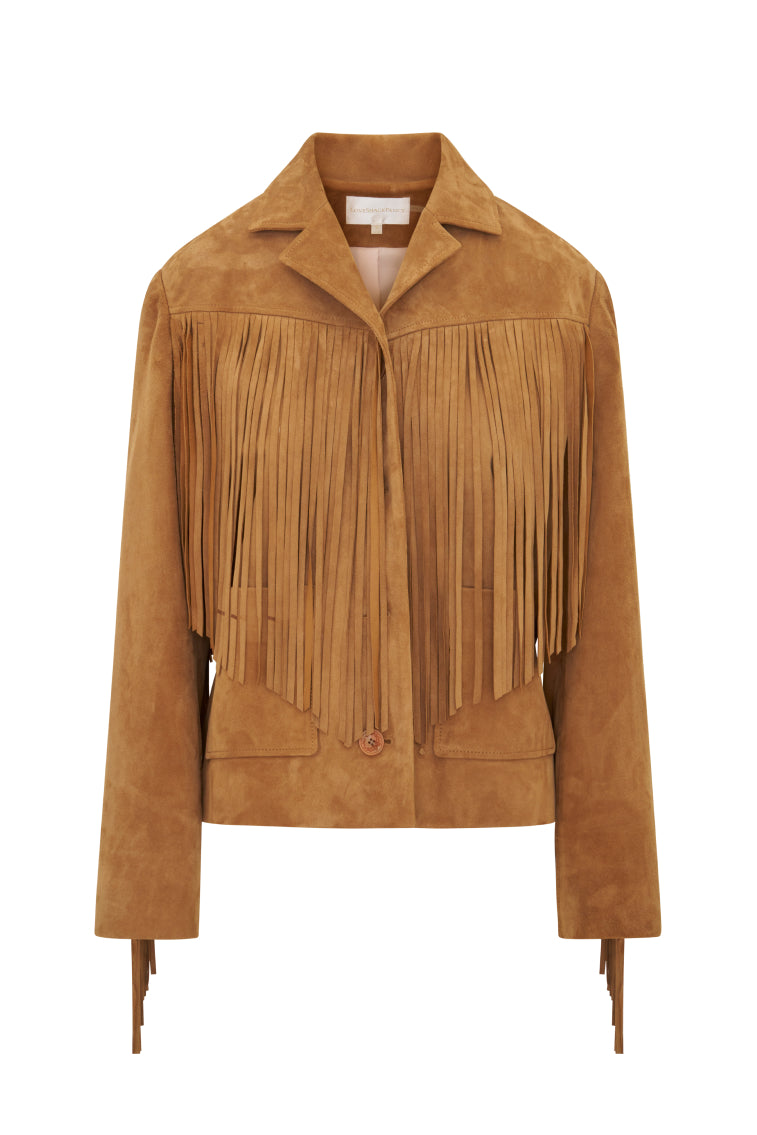 Geraline Suede Fringe Jacket - Image 6