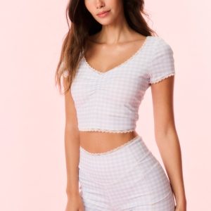 Gia Gingham Print Biker Short