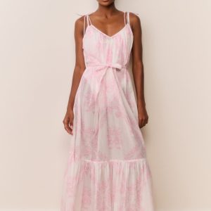 Hale Cotton Toile Print Cover-Up Dress