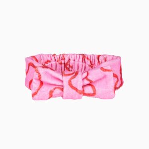 Holiday Bow Face Wash Beauty Headband- CRIMSON CANDY