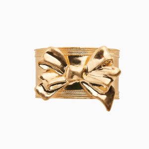 Heirloom Gold Bow Napkin Ring Set - Set Of 4