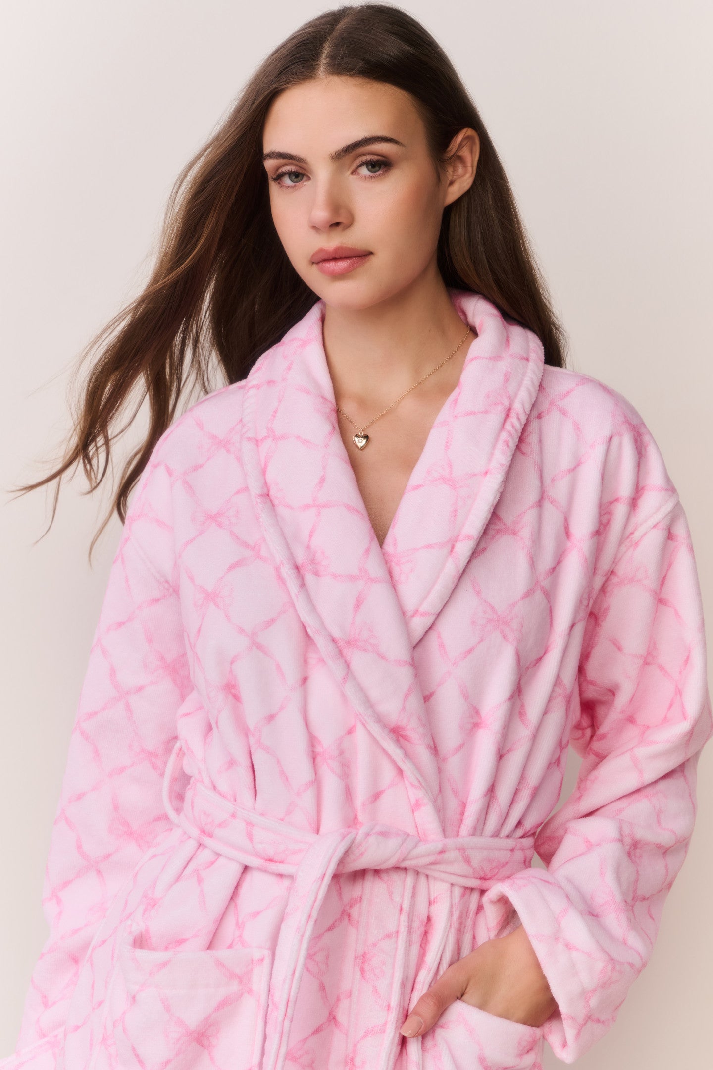 Cotton Indie Robe - PEPPERMINT PINK - Image 2