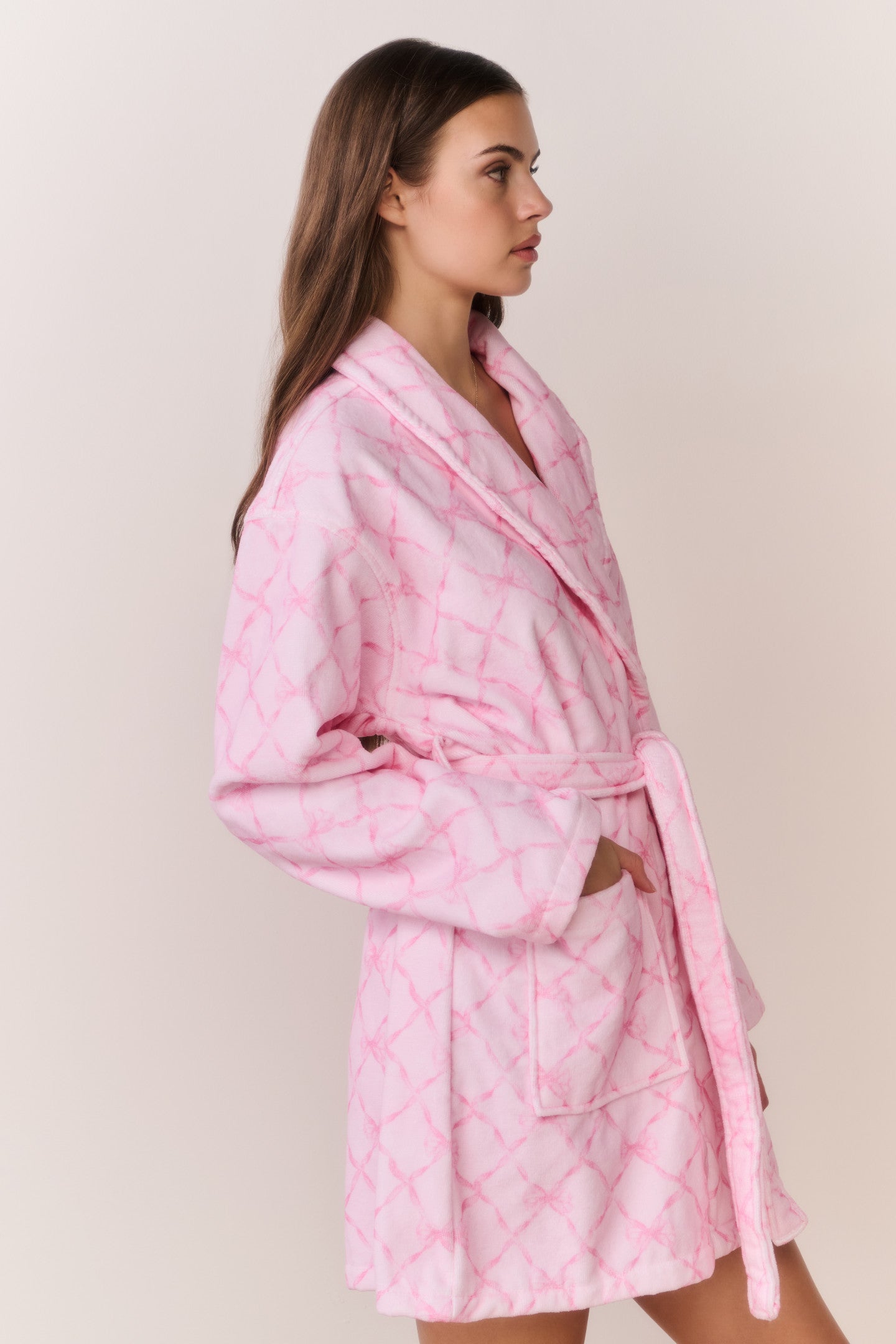 Cotton Indie Robe - PEPPERMINT PINK - Image 3