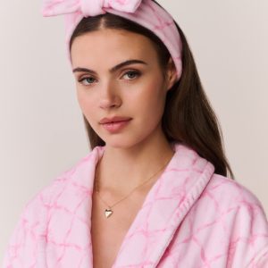 Kiss Print Face Wash Headband - PEPPERMINT PINK