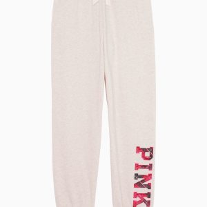 PINK x LoveShackFancy Ivy Fleece Jogger - SNOW HEATHER