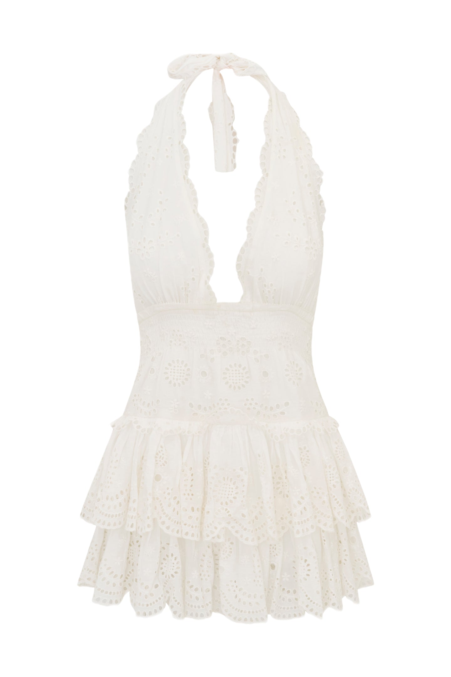 Janea Eyelet Lace Mini Halter Dress - Image 4