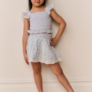 Little Girls Mini Solena Floral Cotton Skirt