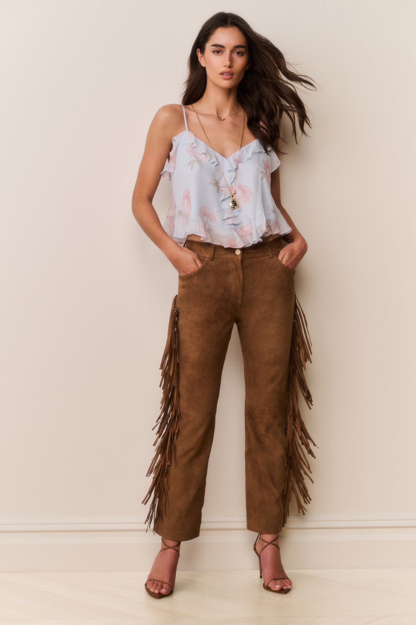 Jenya Suede Fringe Pant - Image 2