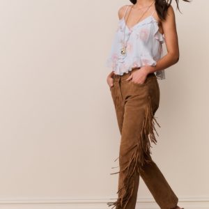 Jenya Suede Fringe Pant