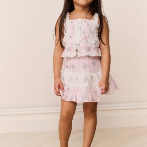 Little Girls Jessamine Mixed Print Top