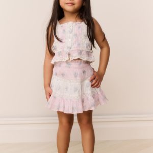 Little Girls Raf Mixed Print Skirt