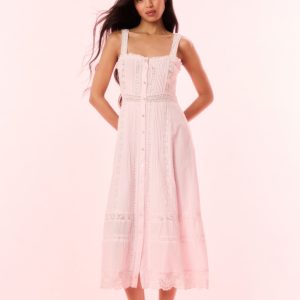 Judalon Cotton Midi Dress - BALLERINA PINK