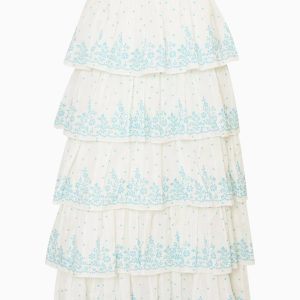 Re-Edition Julieta Cotton Tiered Maxi Skirt