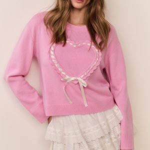 Juna Wool-Cashmere Heart Pullover