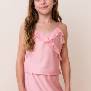 Tween Kalea Charmeuse Ruffle Top