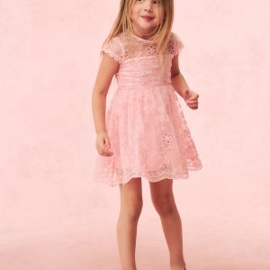 Girls Kappy Floral Eyelet Dress