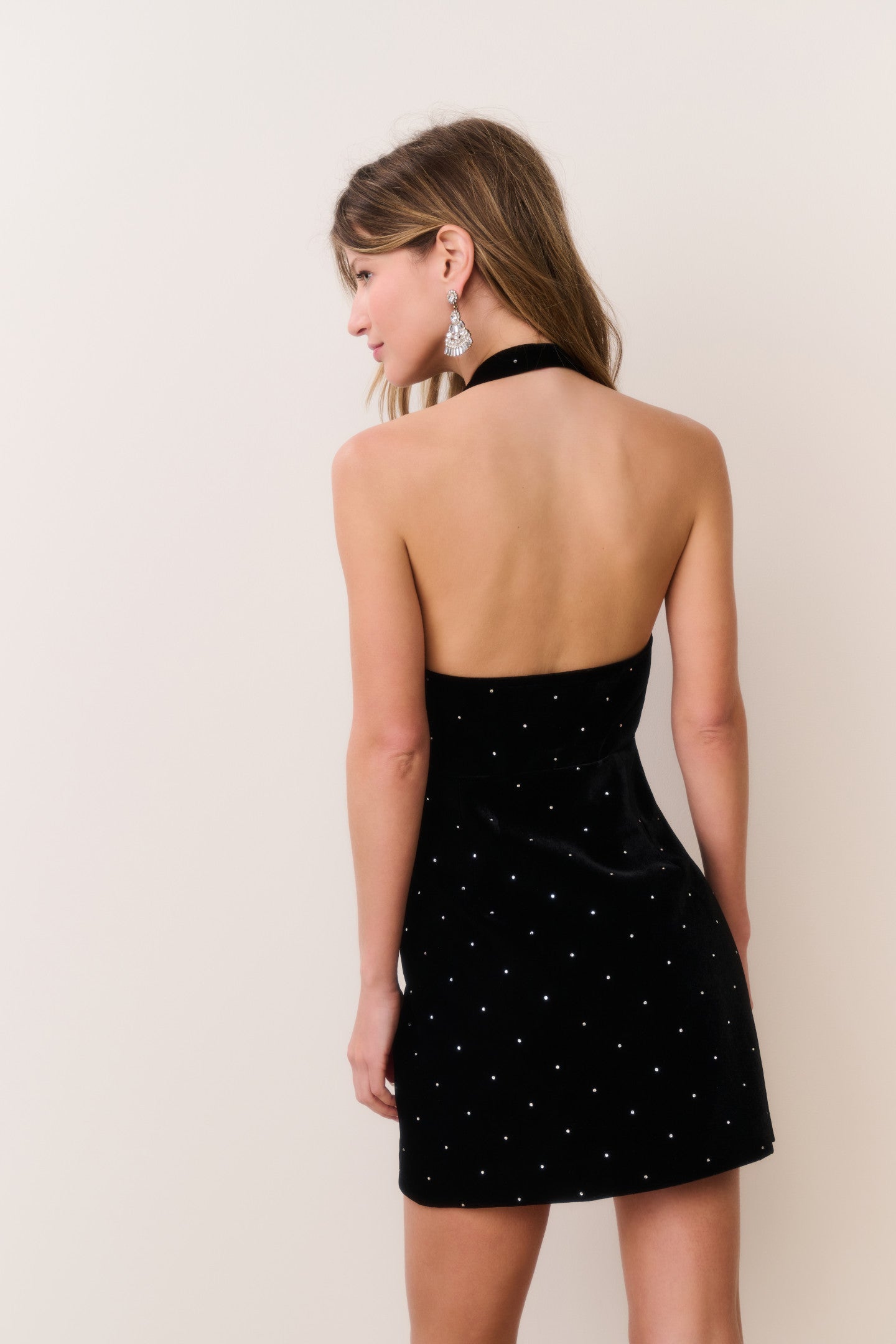 Kathy Velvet Halter Mini Dress - Image 4