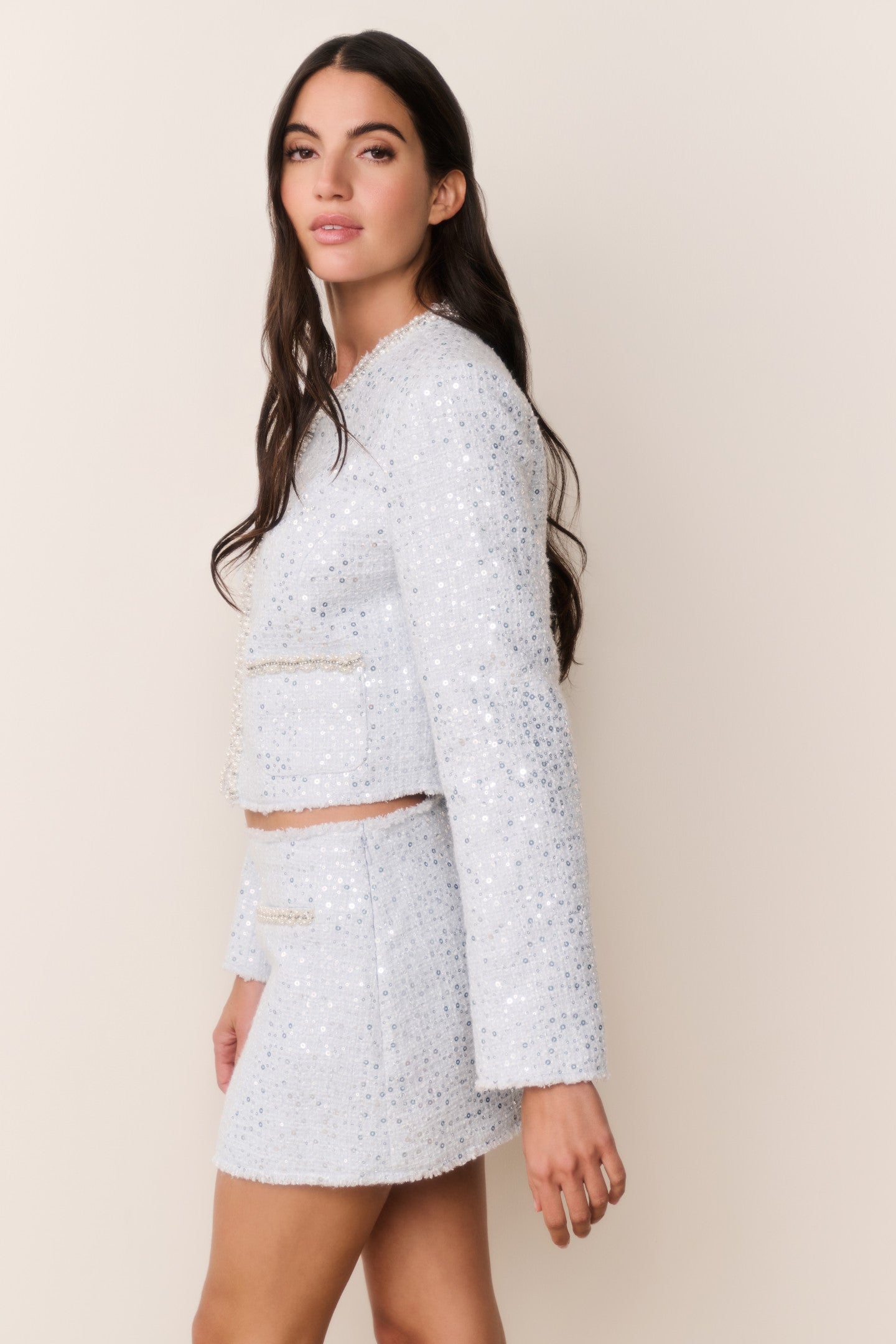 Sonda Sequin Tweed Mini Skirt - Image 4