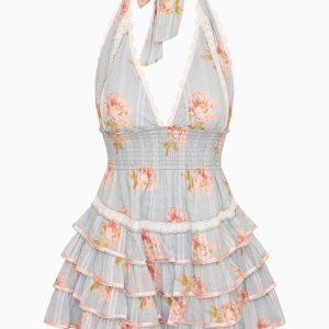 Kerch Cotton Peony Print Mini Dress