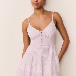 Krista Lace-Trimmed Cotton Mini Dress