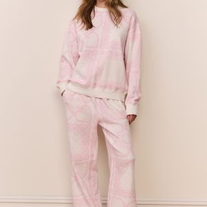 Momo Heart Print Fleece Sweatpant