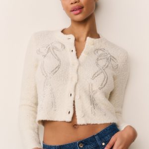 Leocadia Wool-Blend Embellished Cardigan