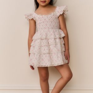 Little Girls Linoette Floral Cotton Dress