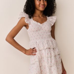 Tween Linoette Floral Cotton Dress