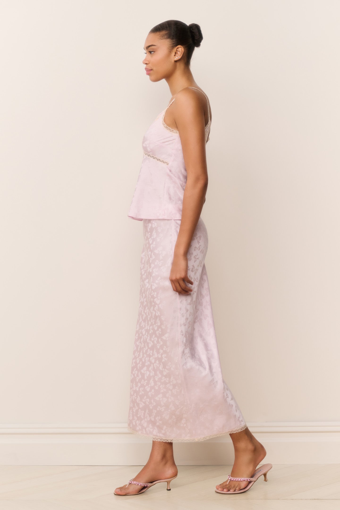 Lirena Silk-Blend Bow Jacquard Top - Image 3