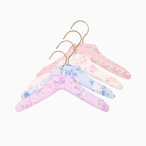Heirloom Print Fabric Kids Hangers - Set Of 4