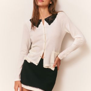 Lolani Wool Lace Collar Cardigan
