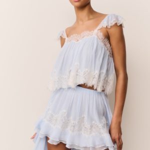 Lova Silk Chiffon Lace Top