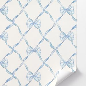 Baby Bow Blue Peel and Stick Wallpaper