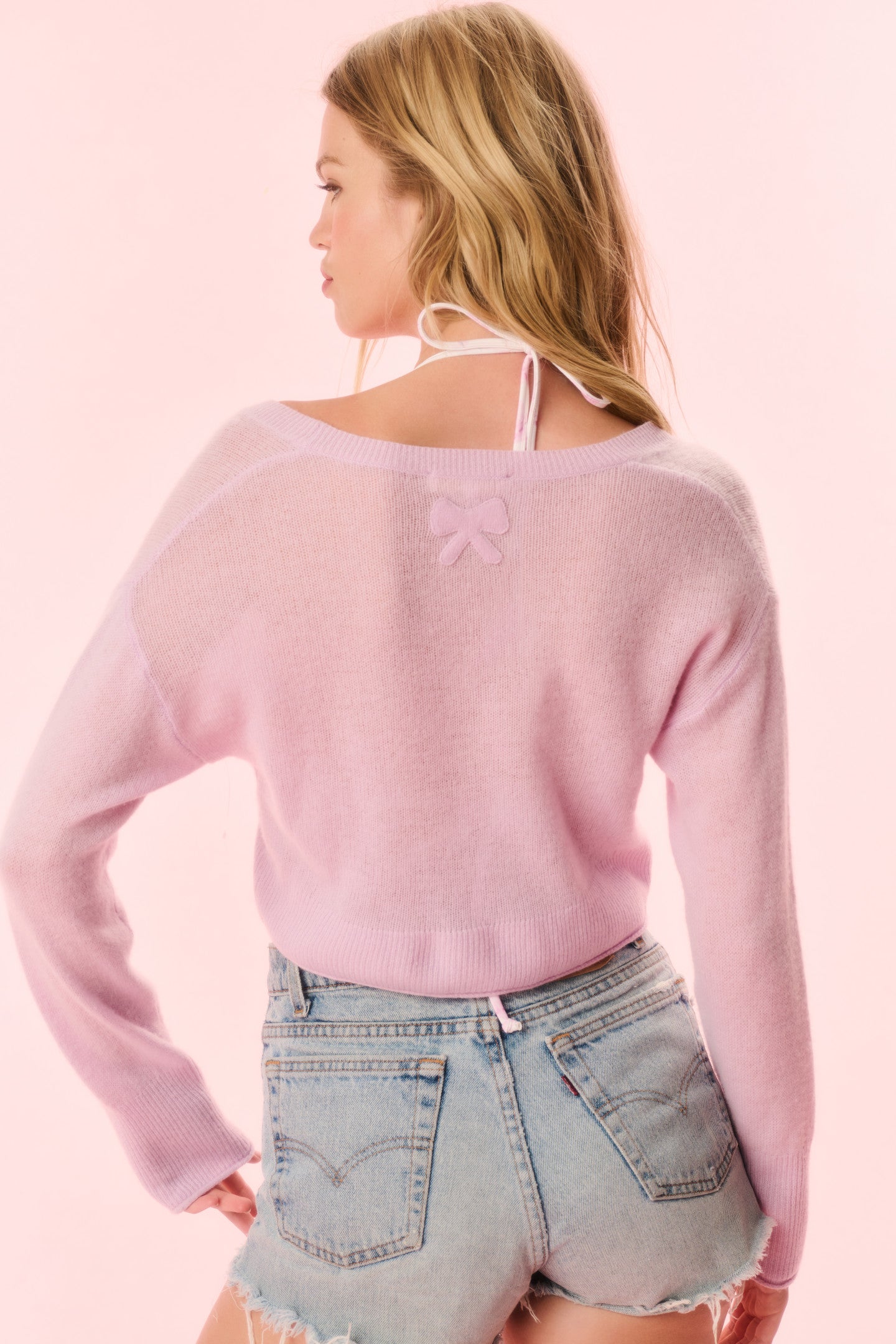Luisella Lightweight Cashmere Cardigan - CLOUDED ROSE - Image 5