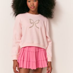 Girls Lumi Embellished Bow Fleece Pullover