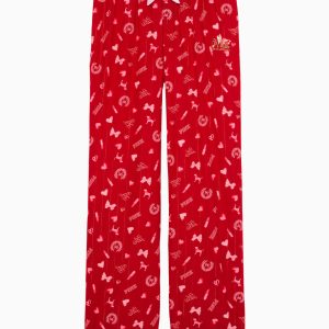 PINK x LoveShackFancy Red Lurex Stripe Flannel PJ Pant