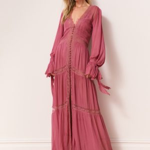 Lyvienne Chiffon Lace Maxi Dress