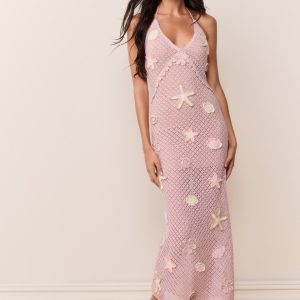 Macie Beaded Crochet Maxi Dress