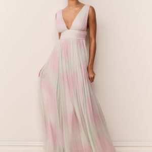 Madeleine Pastel Tie-Dye Chiffon Maxi Dress