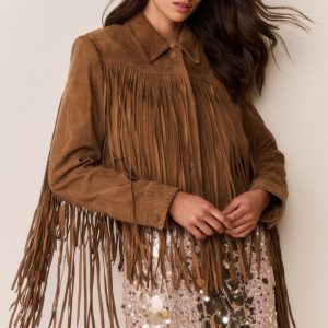 Maelis Suede Fringe Jacket