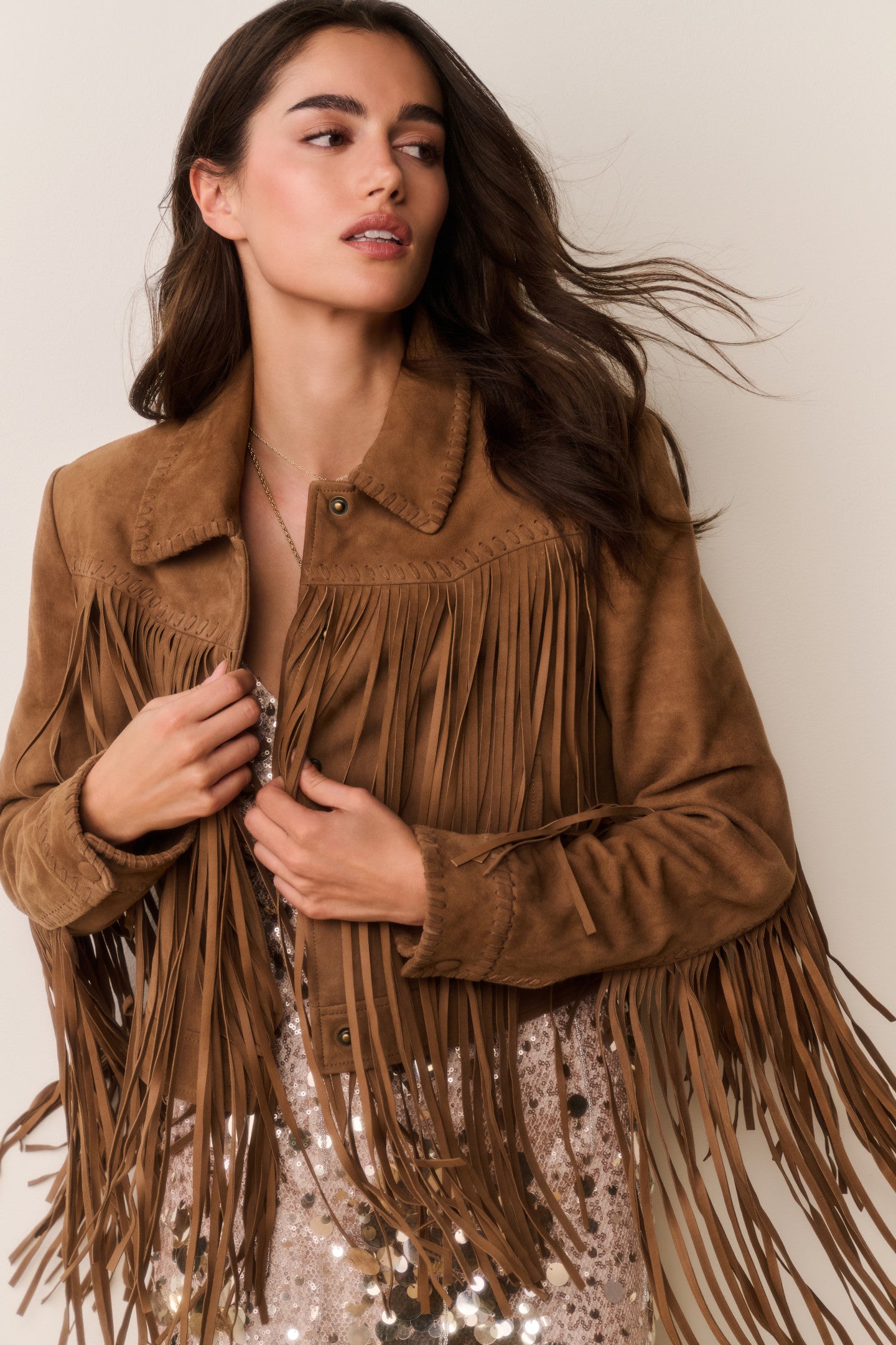 Maelis Suede Fringe Jacket - Image 4