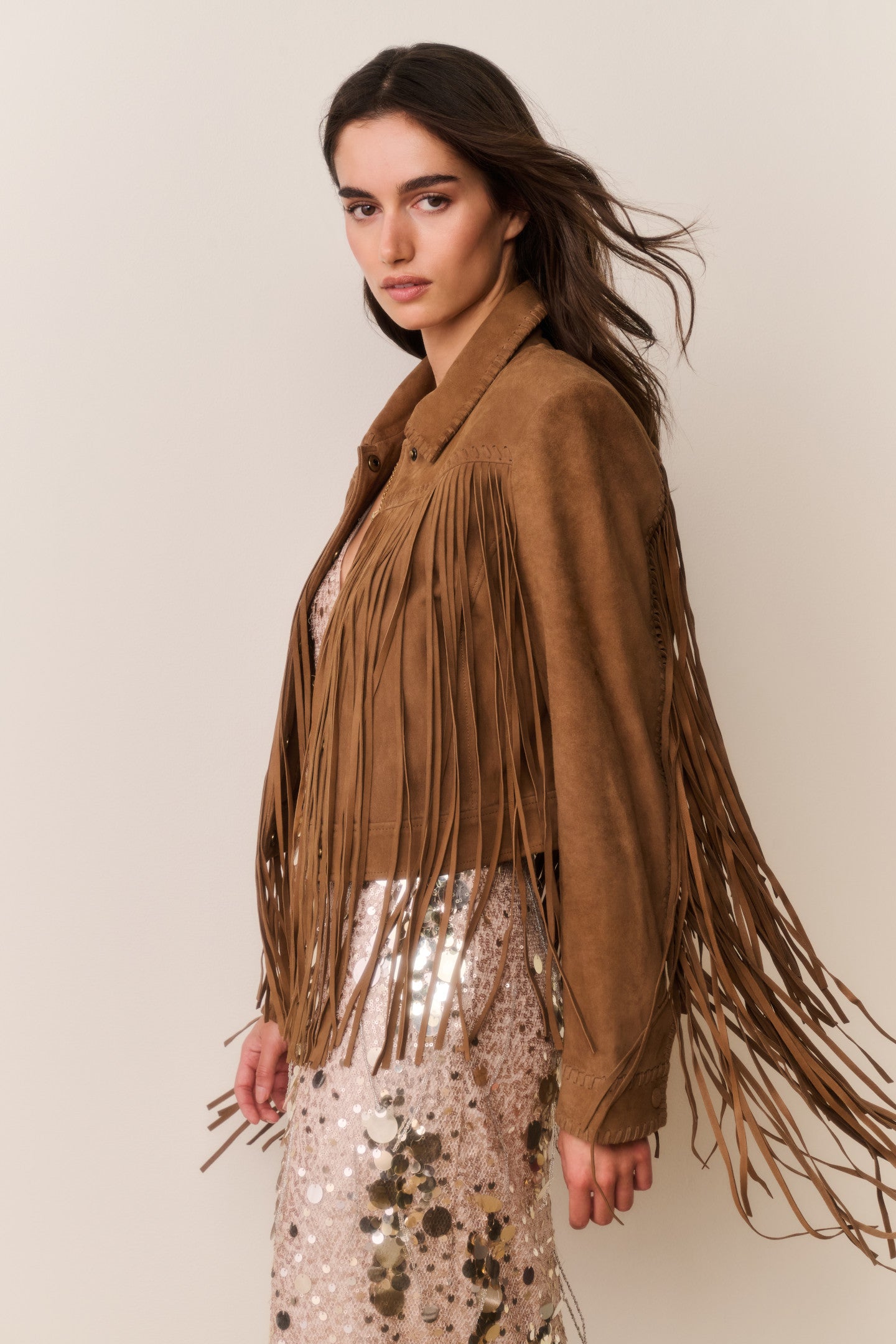 Maelis Suede Fringe Jacket - Image 3