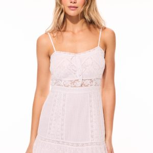 Maera Cotton Lace-Trimmed Mini Dress
