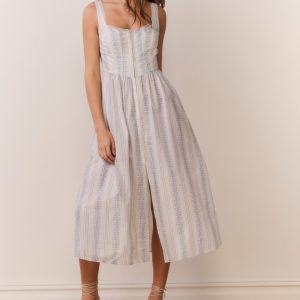 Majory Cotton Bustier Midi Dress
