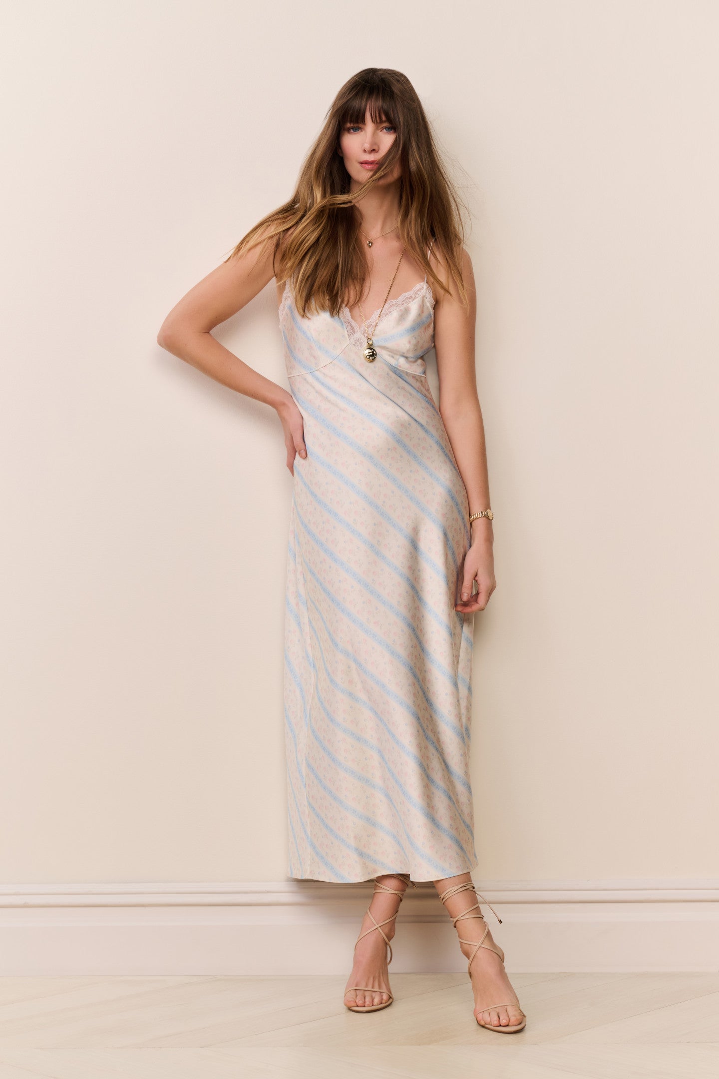 Manuela Floral Stripe Maxi Dress - Image 3