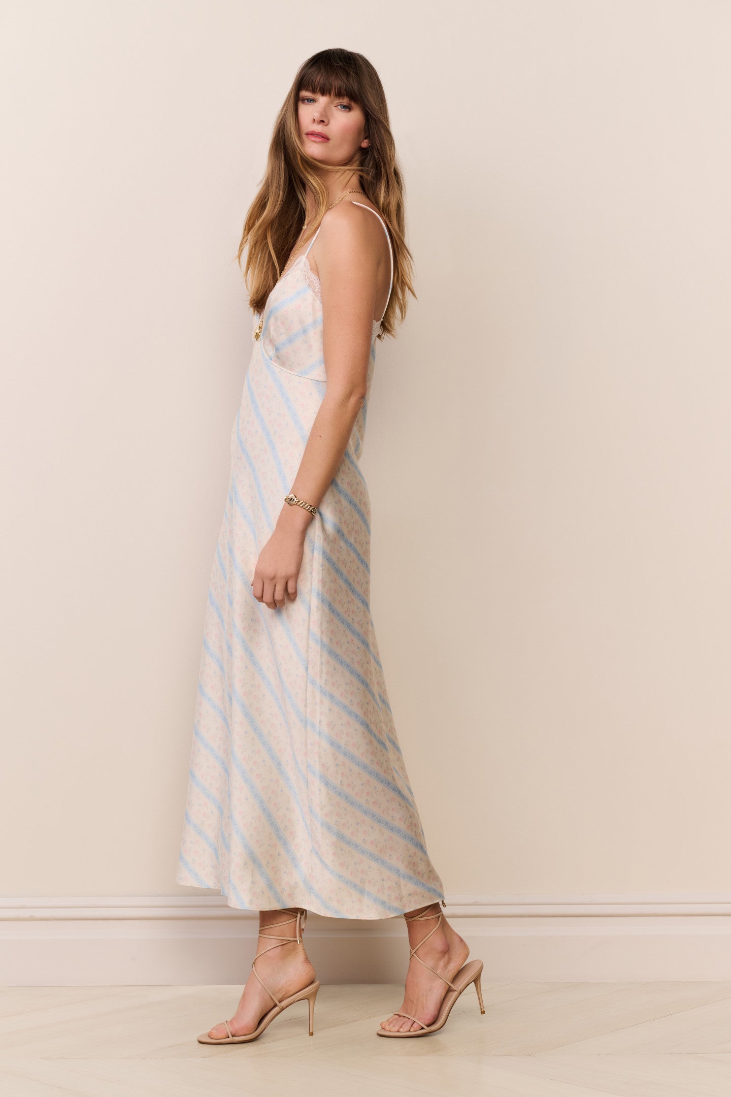 Manuela Floral Stripe Maxi Dress - Image 4