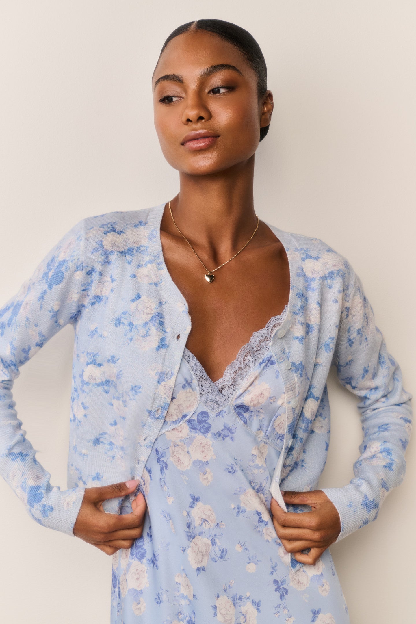Adeanne Heirloom Print Cotton Cardigan - Image 2