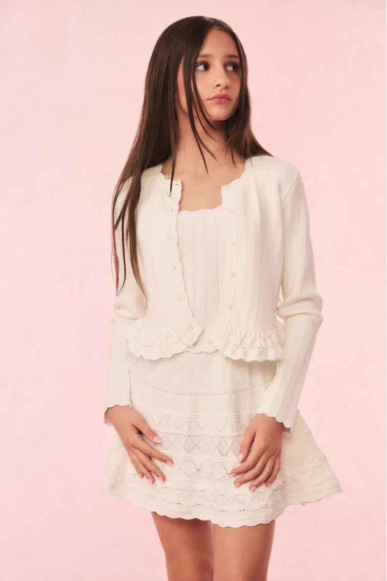 Girls Mari Knit Peplum Cardigan - Image 2
