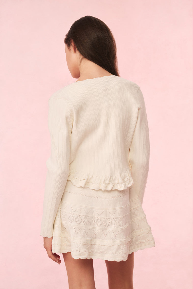 Girls Mari Knit Peplum Cardigan - Image 3