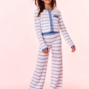 Girls Fawna Striped Crochet Pants